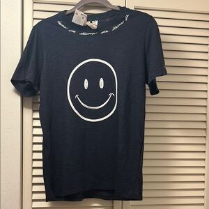 Navy (looks black) T-Shirt with Smiley Face